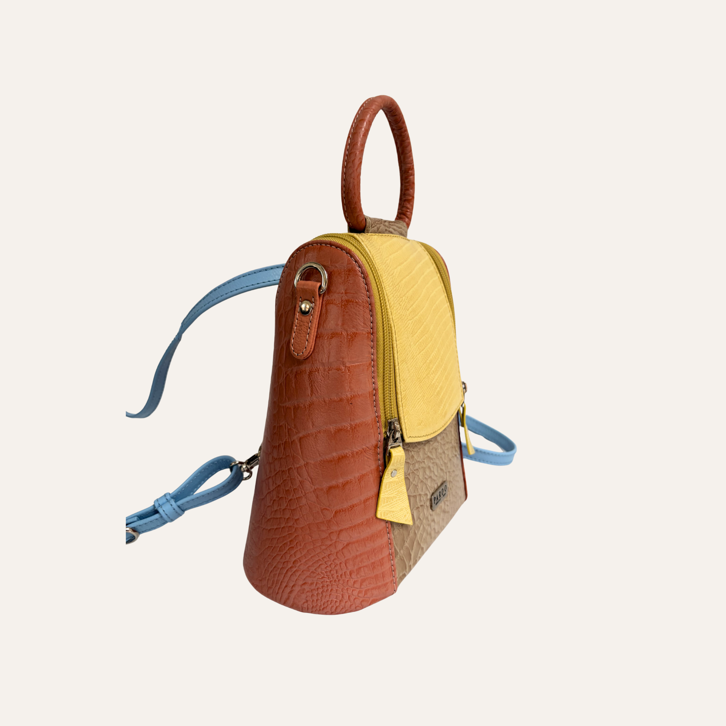 Mini morral doble cremallera amarillo
