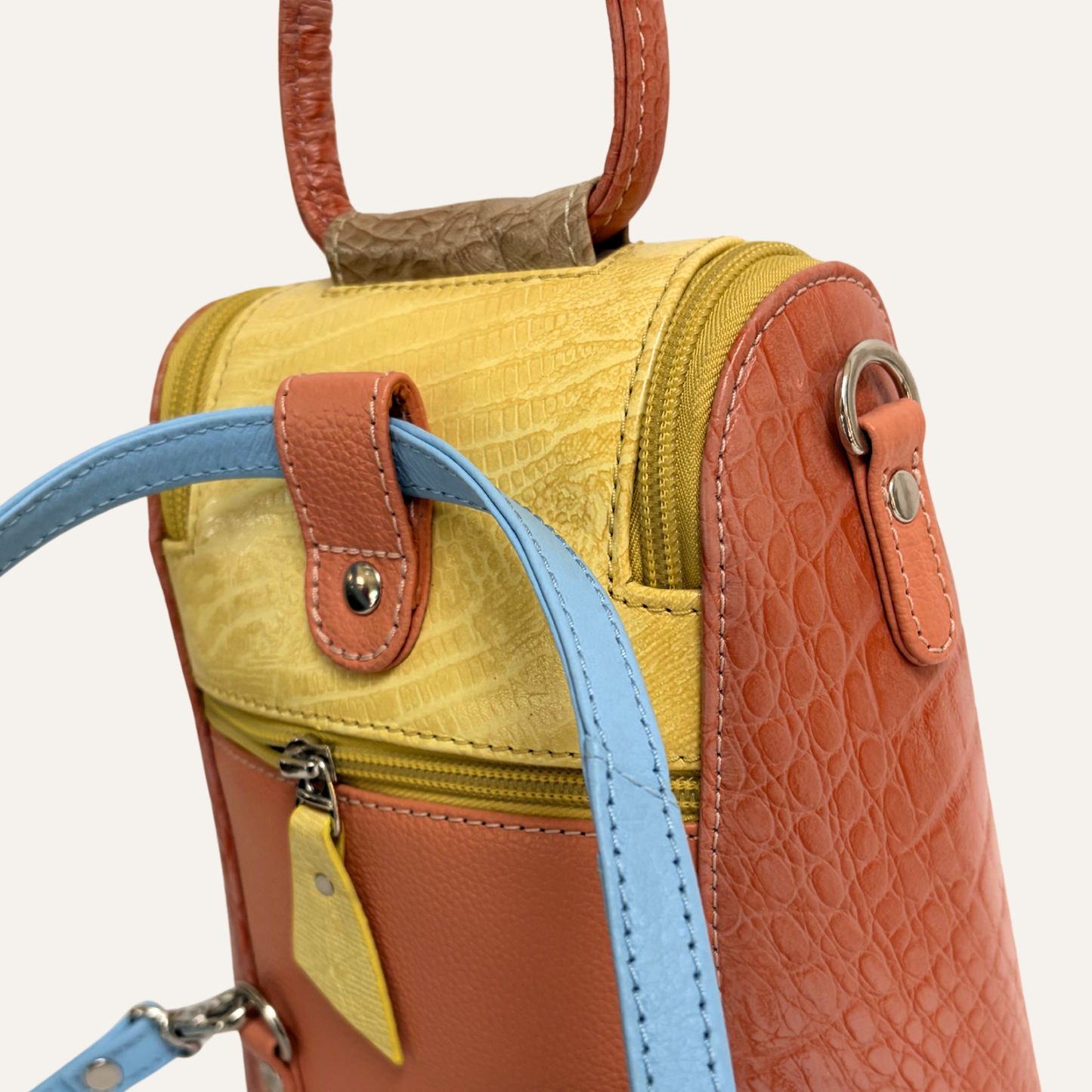 Mini morral doble cremallera amarillo