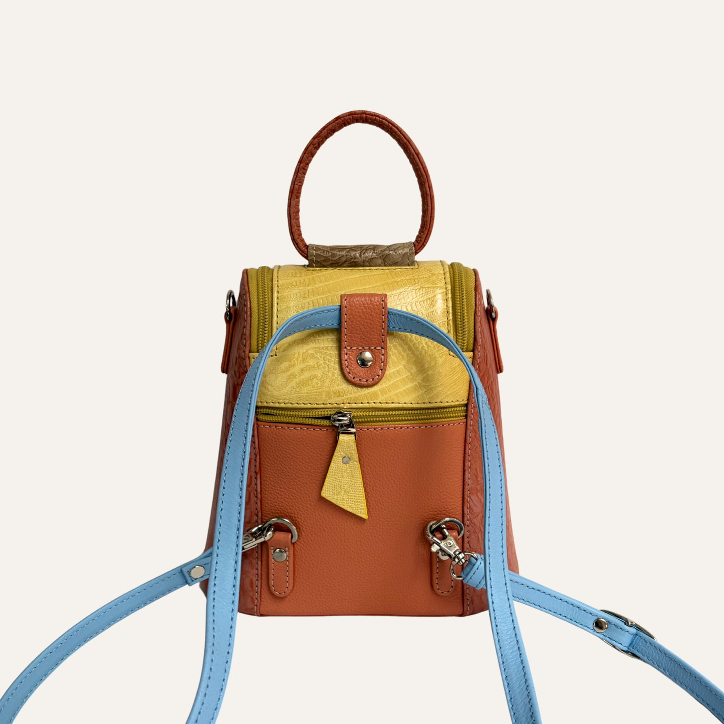 Mini morral doble cremallera amarillo