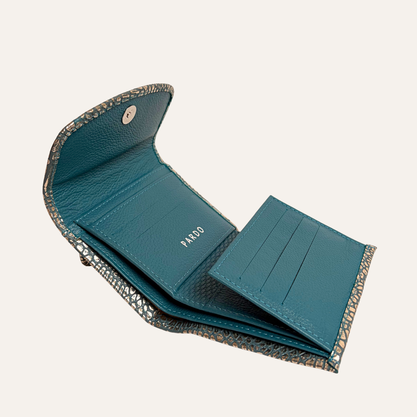 Billetera compacta folia azul