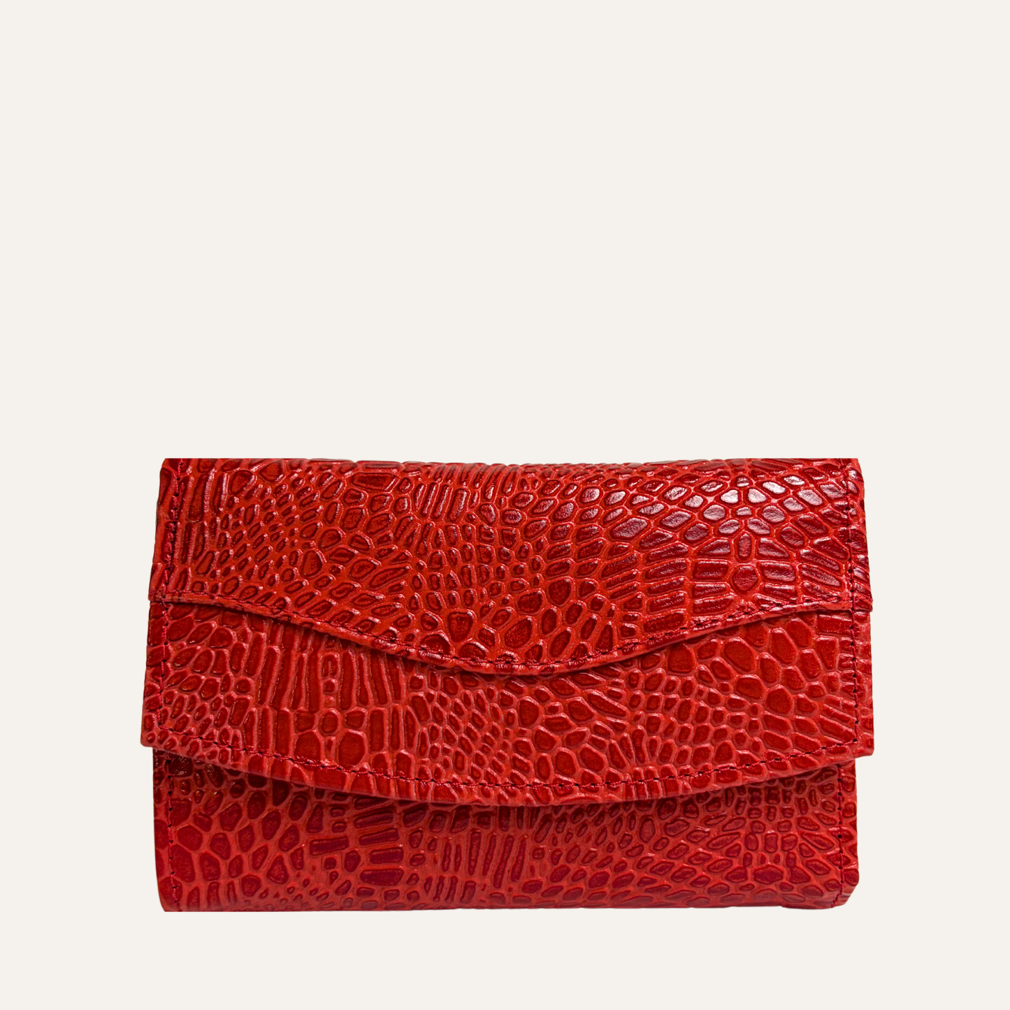 Billetera mediana rojo carey