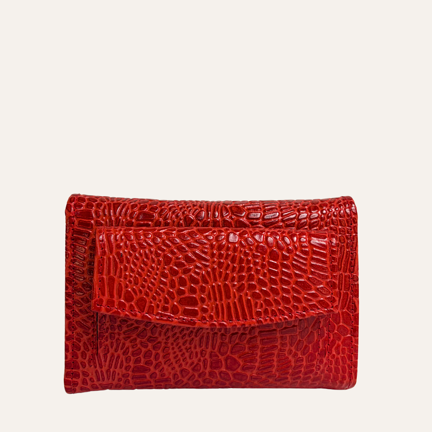 Billetera mediana rojo carey