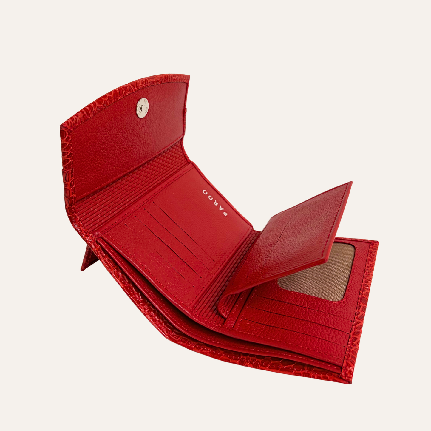 Billetera mediana rojo carey
