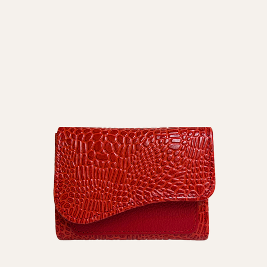 Billetera pequeña rojo carey