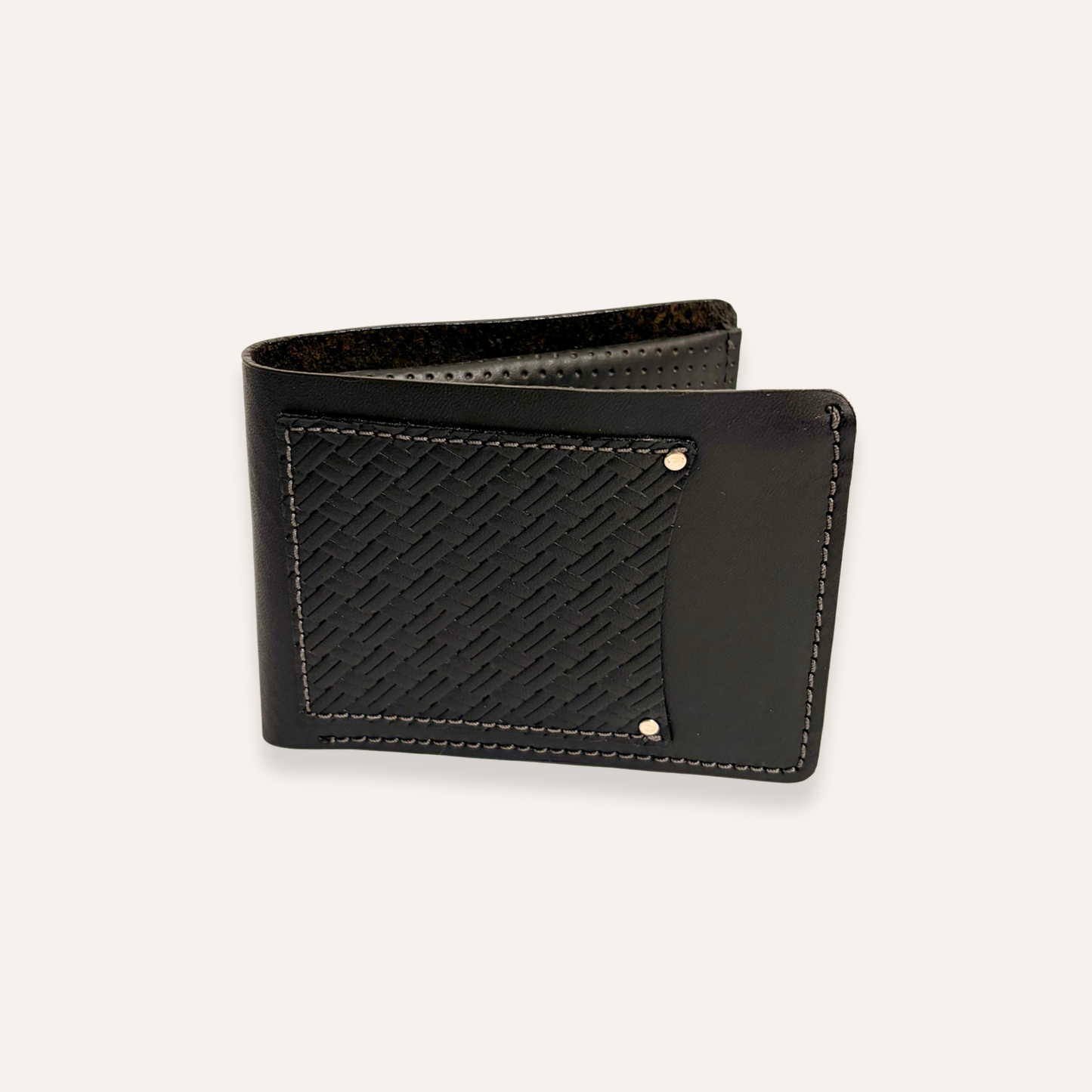 Billetera delgada negra para hombre