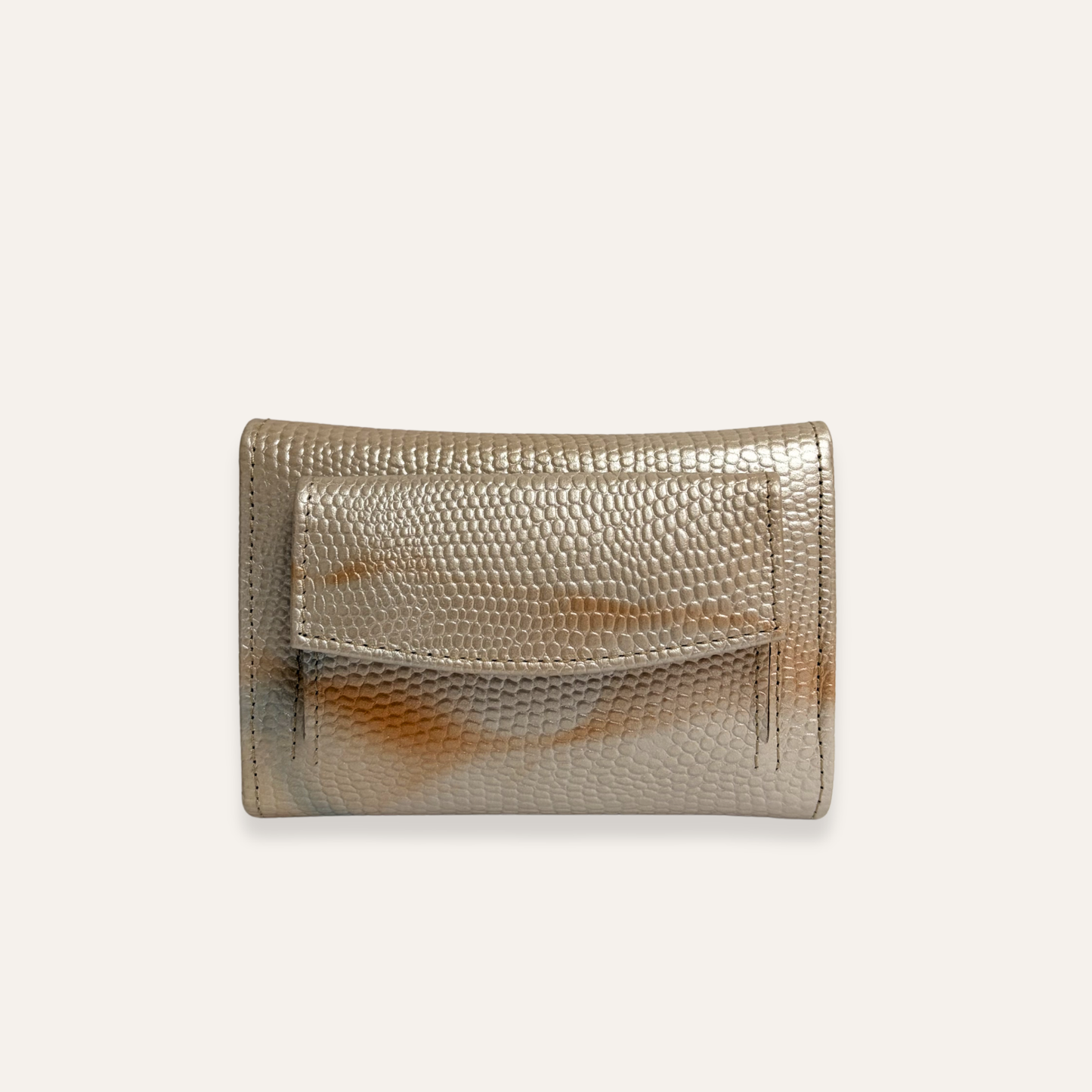 Billetera mediana beige con miel