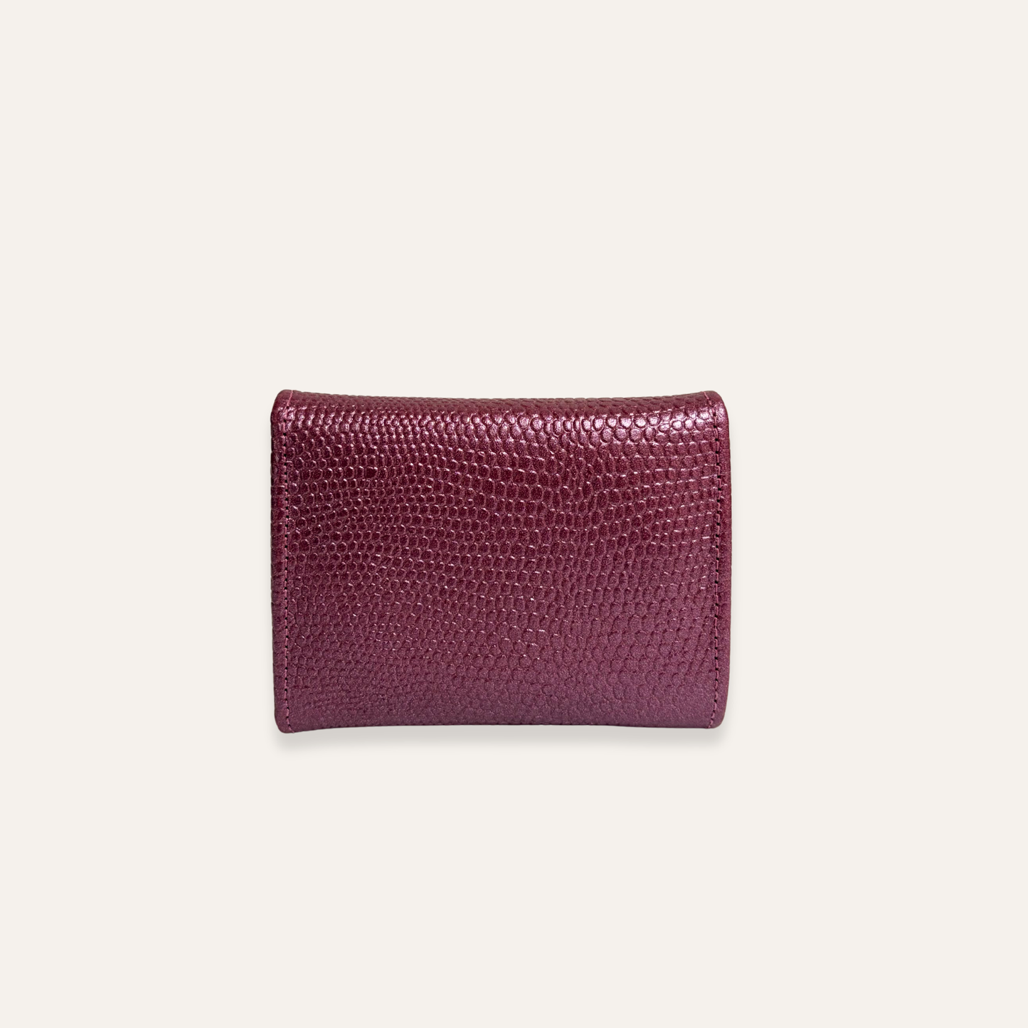 Billetera pequeña rosa metalizada
