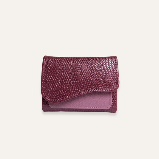 Billetera pequeña rosa metalizada