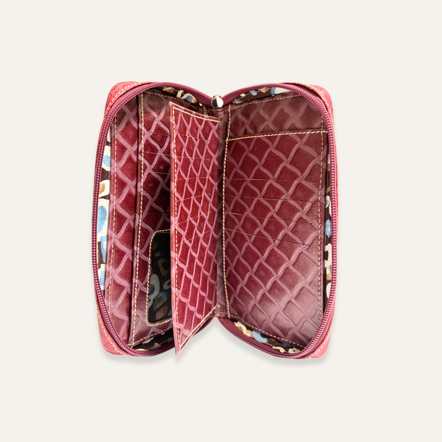 Billetera grande cremallera fucsia