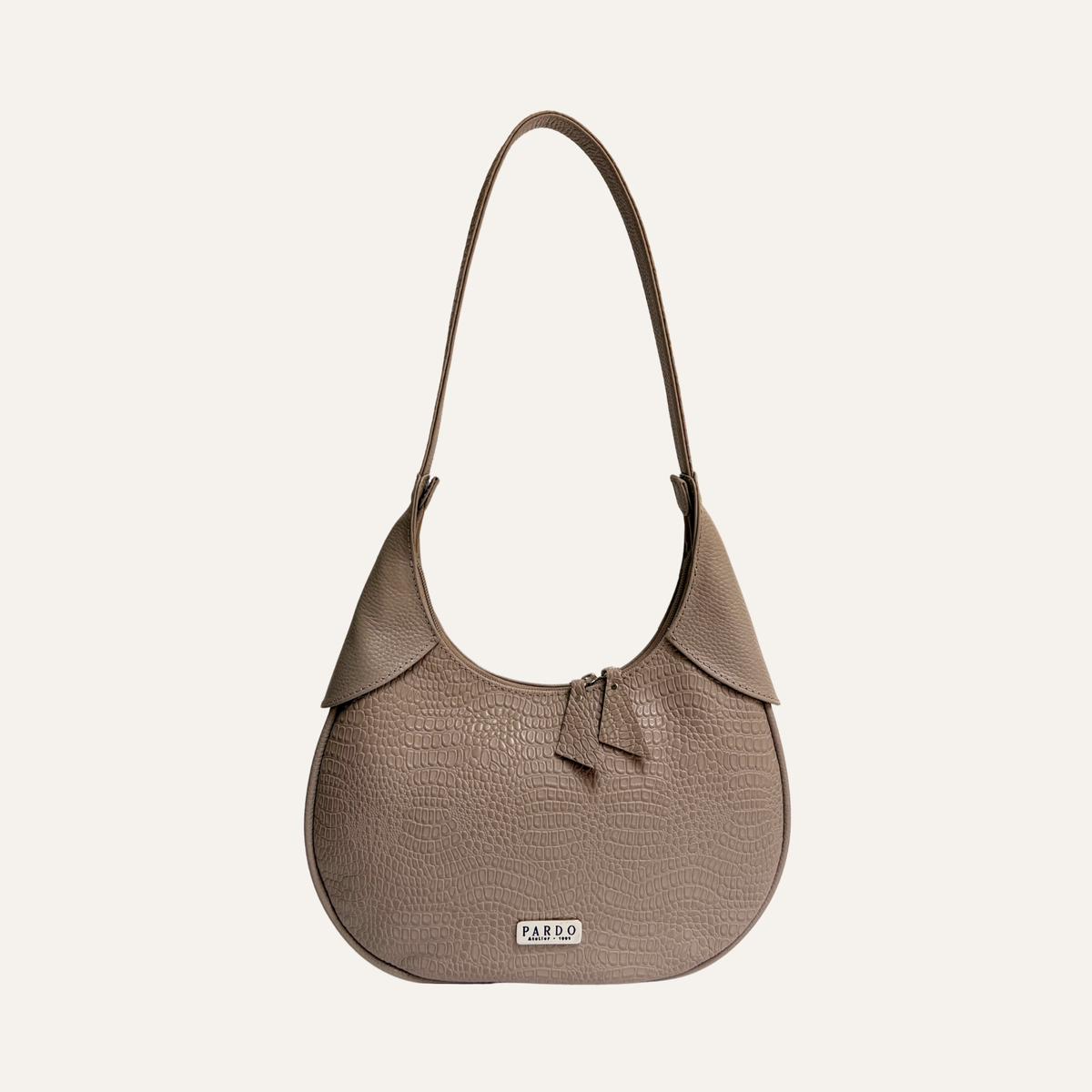 Hobo hombro en cuero beige