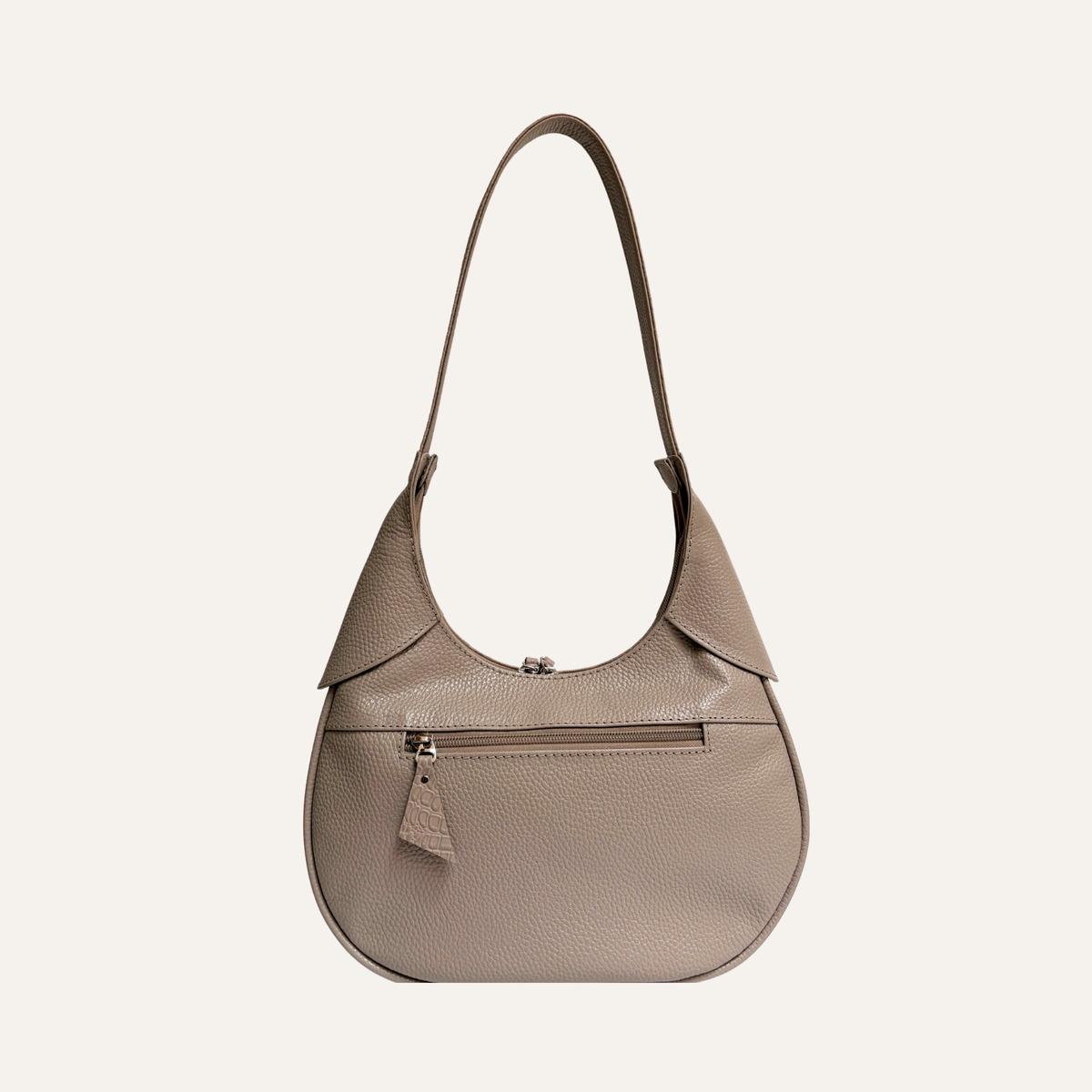Hobo hombro en cuero beige