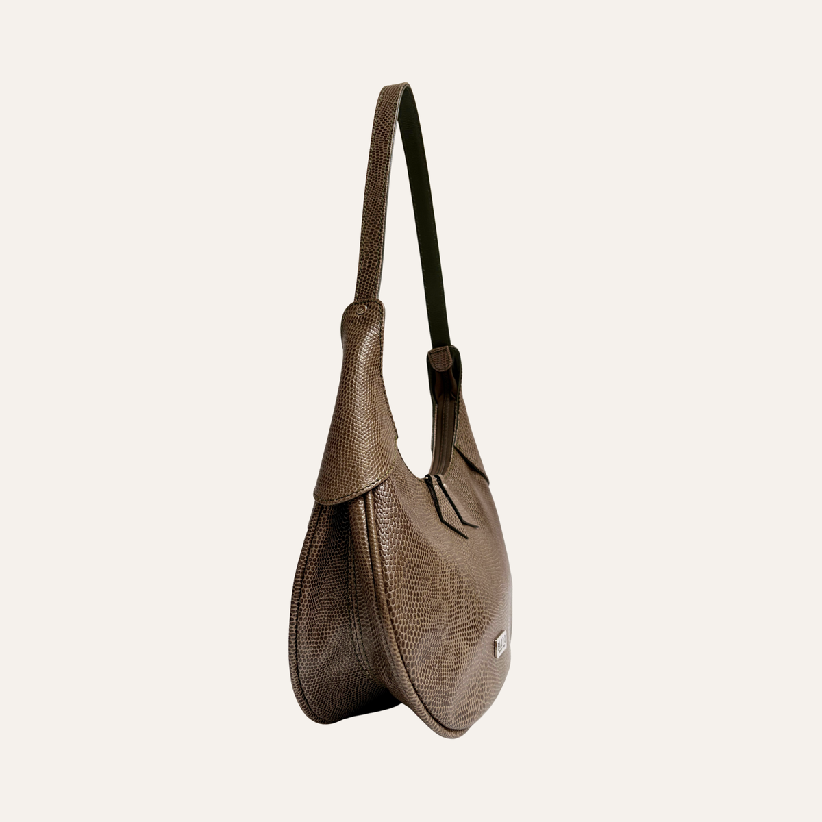 Hobo hombro en cuero verde oliva
