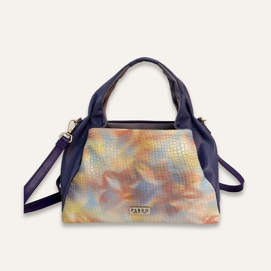 Boho asas fruncidas morado camuflado