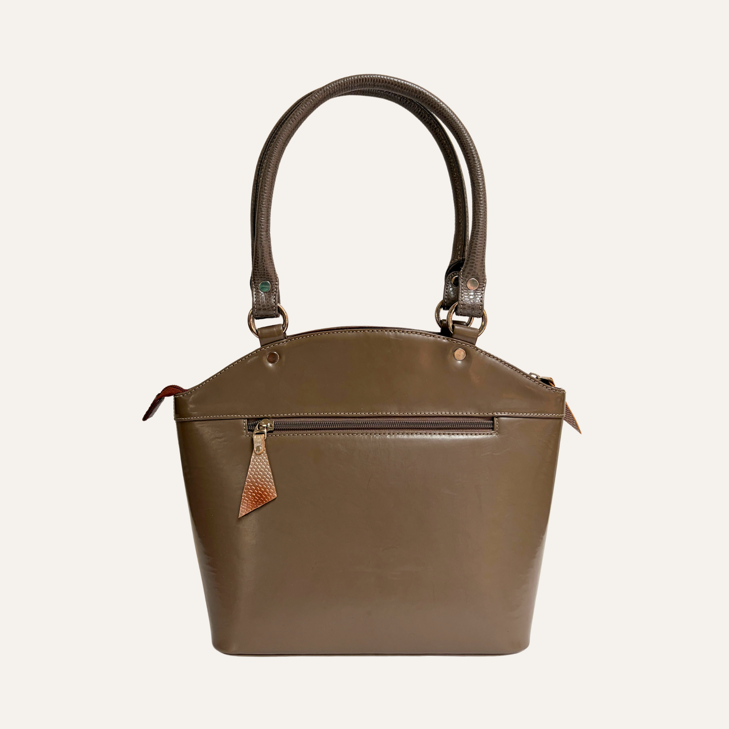 Bolso ejecutivo arco mediano taupe