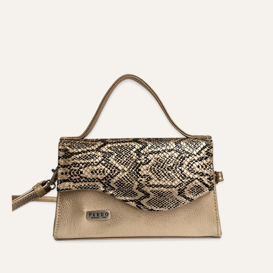 Cartera fiesta dorada
