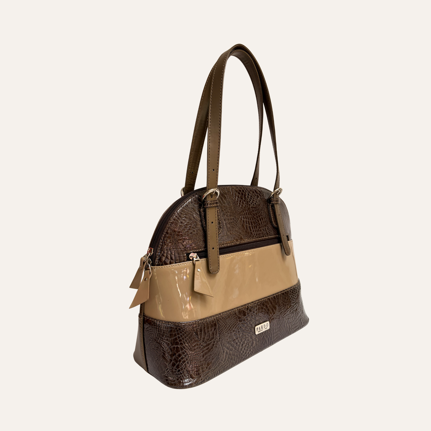 Bolso de franjas cafe combinado