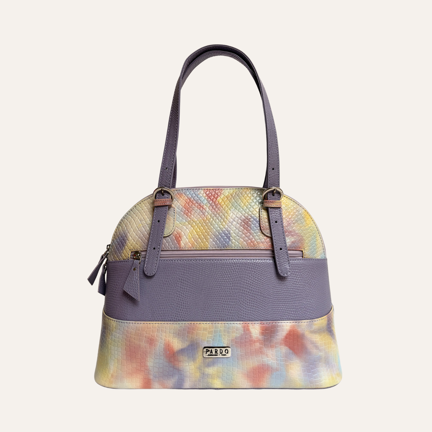 Bolso de franjas lila marmolado