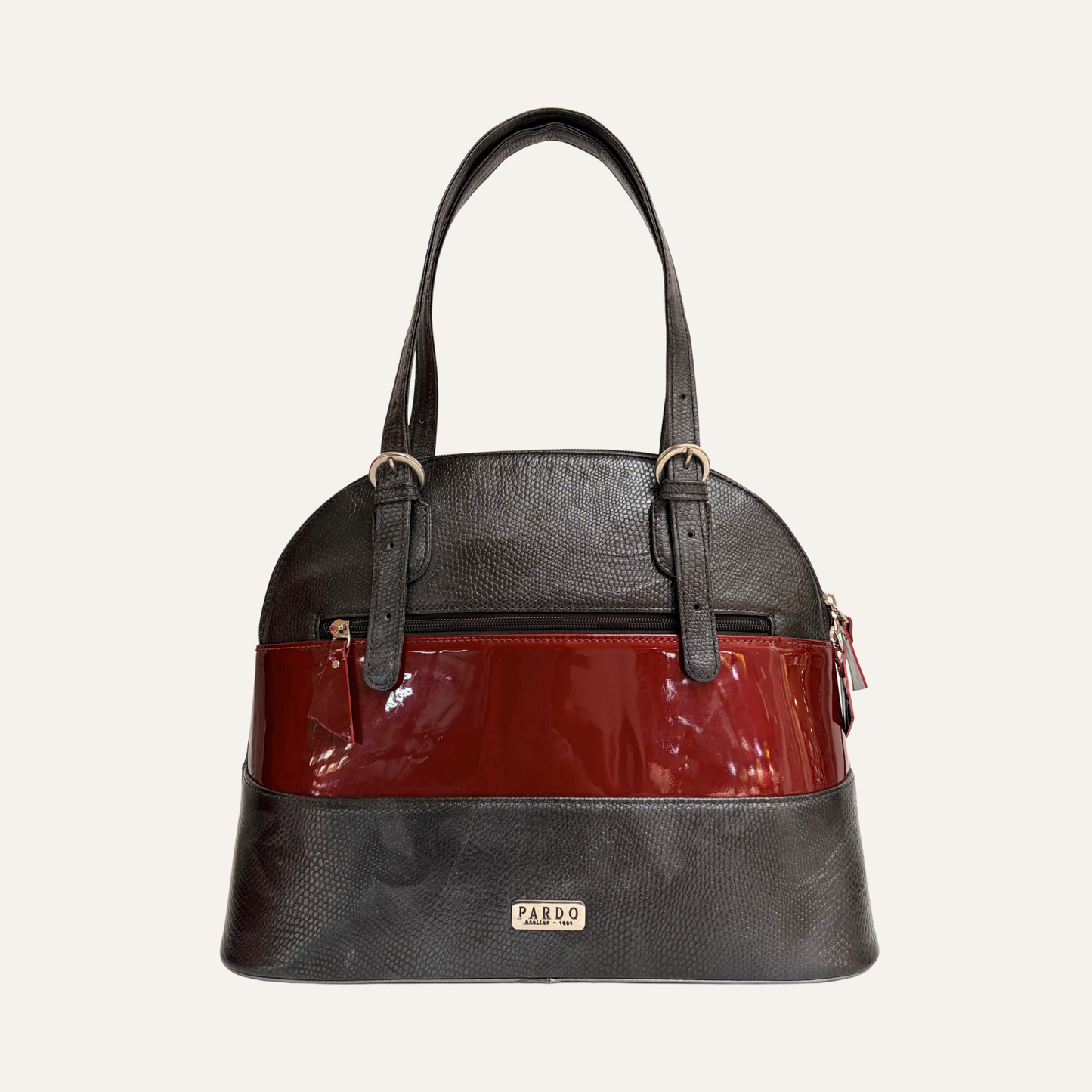 Bolso de franjas negro mamolado