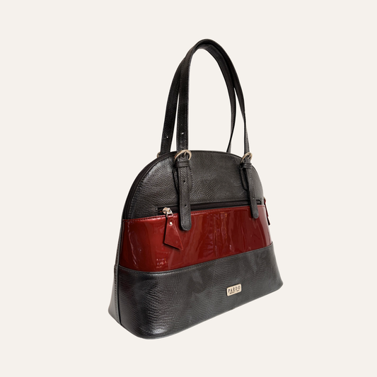Bolso de franjas negro mamolado