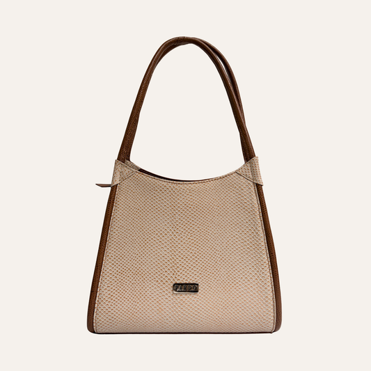 Bolso concavo beige