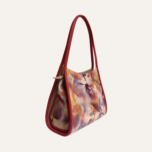 Bolso concavo fucsia marmolado