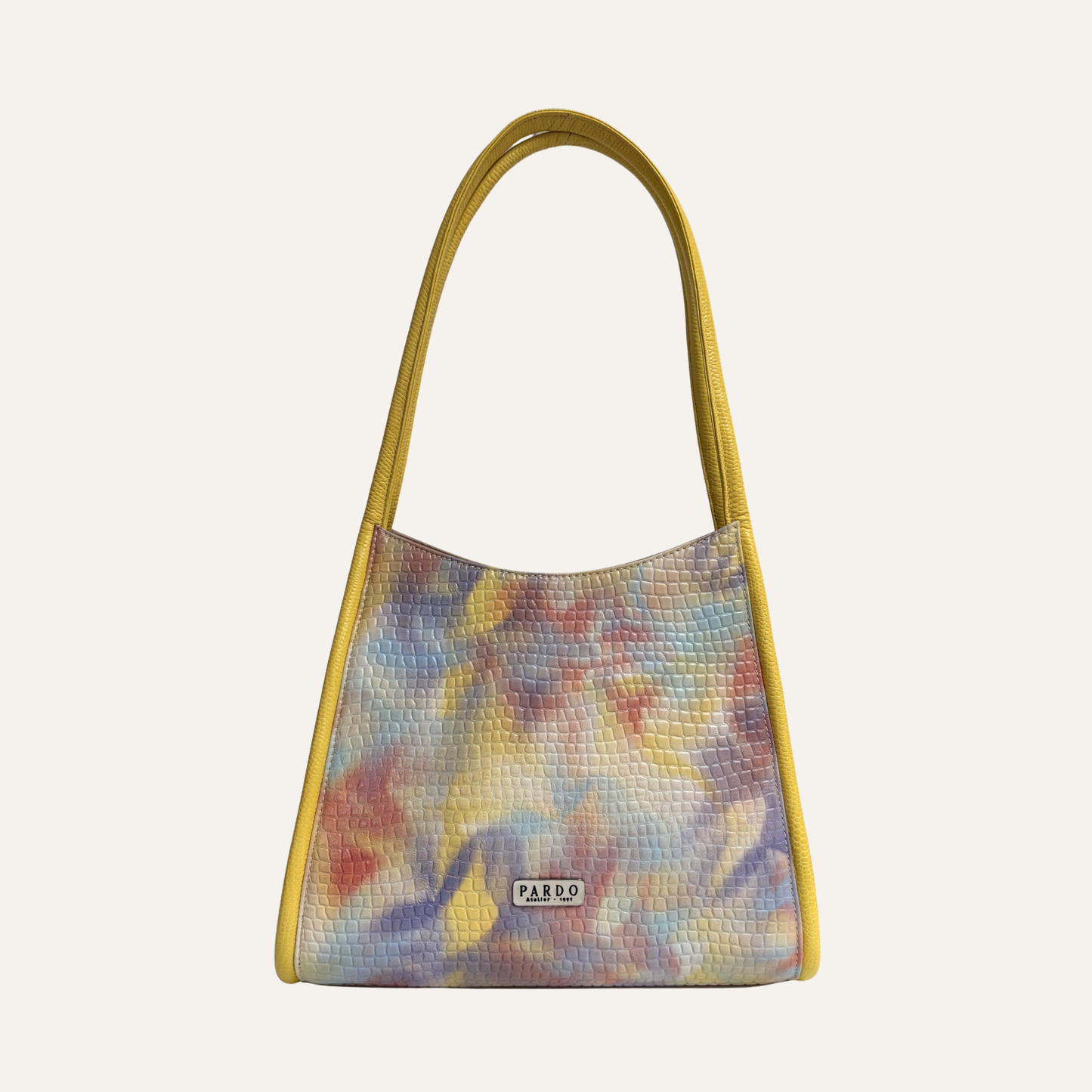 Bolso concavo lila marmolado