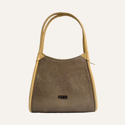 Bolso concavo taupe verde oliva