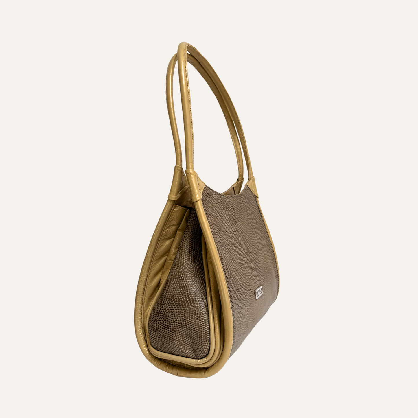 Bolso concavo taupe verde oliva
