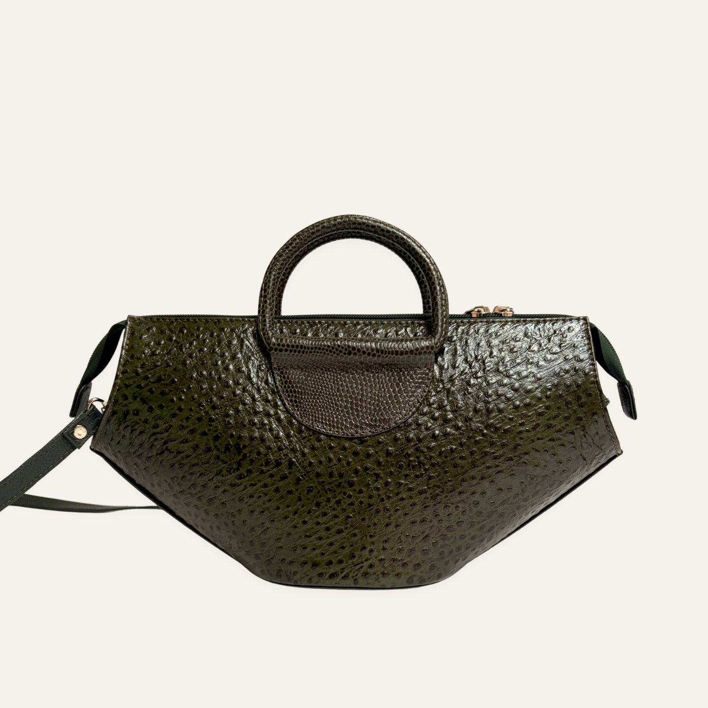 Cartera aro media luna verde