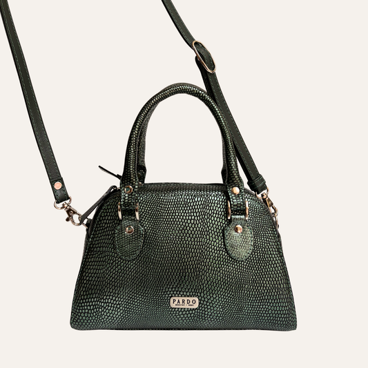 Cartera gracia verde metalizada