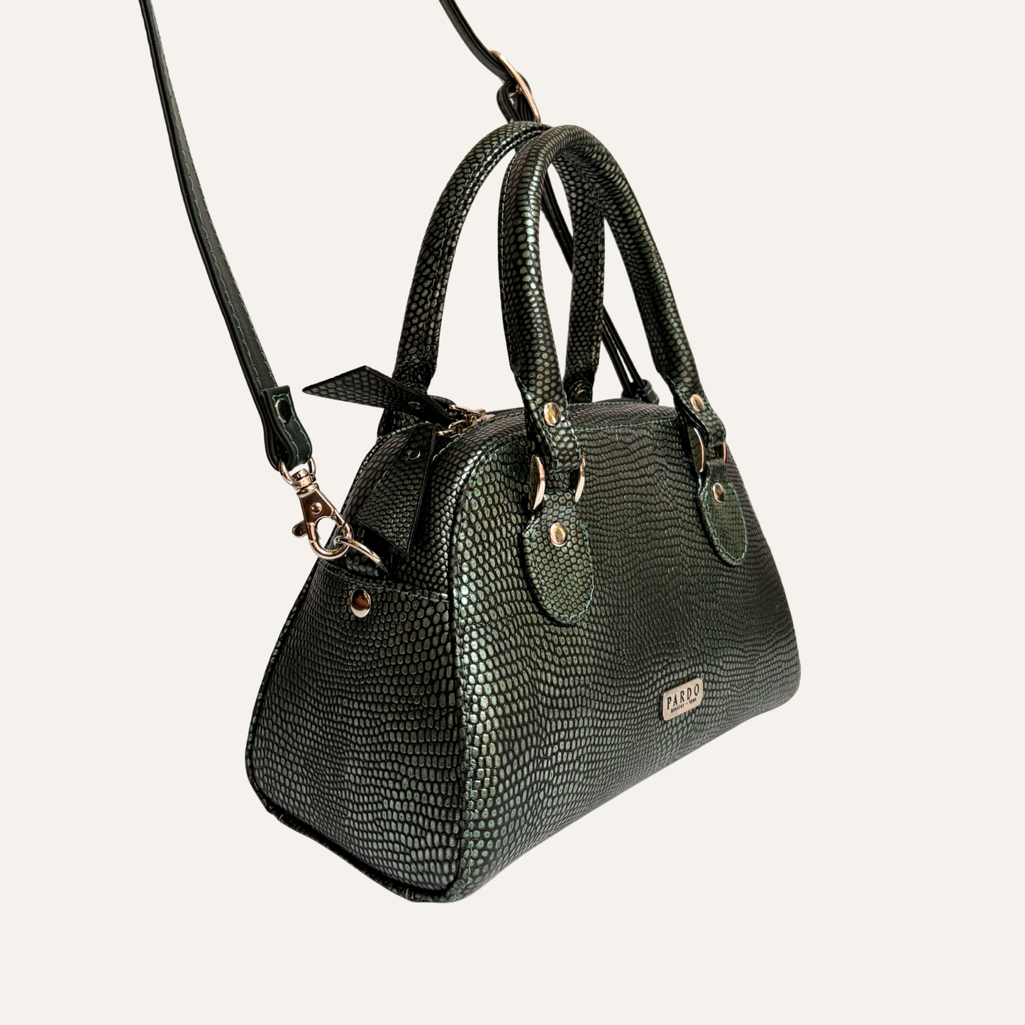 Cartera gracia verde metalizada
