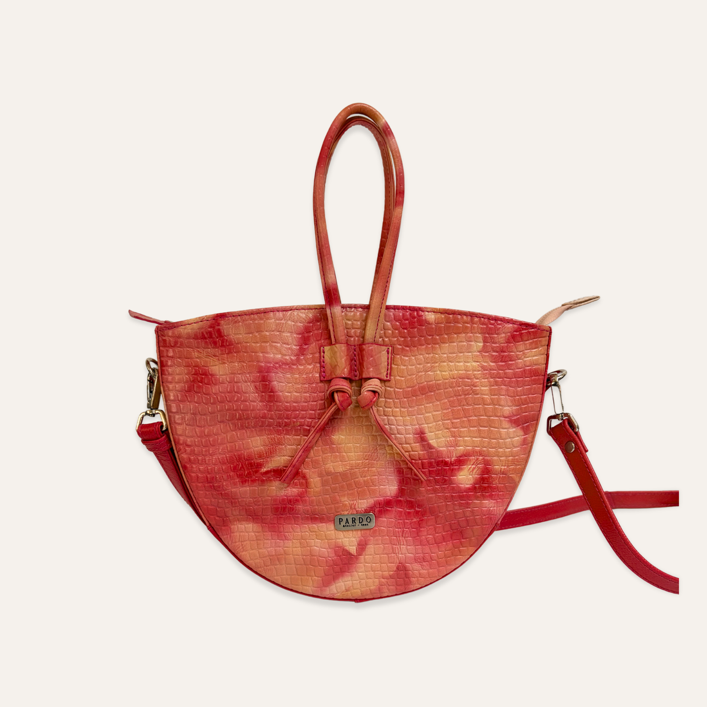 Cartera mediana de cordones coral camuflado