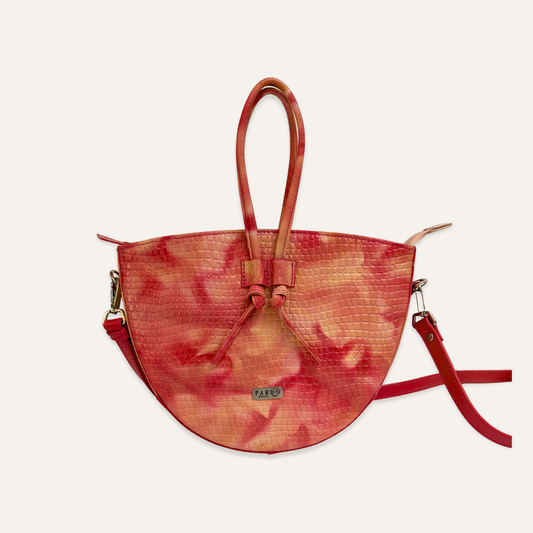 Cartera mediana de cordones coral camuflado