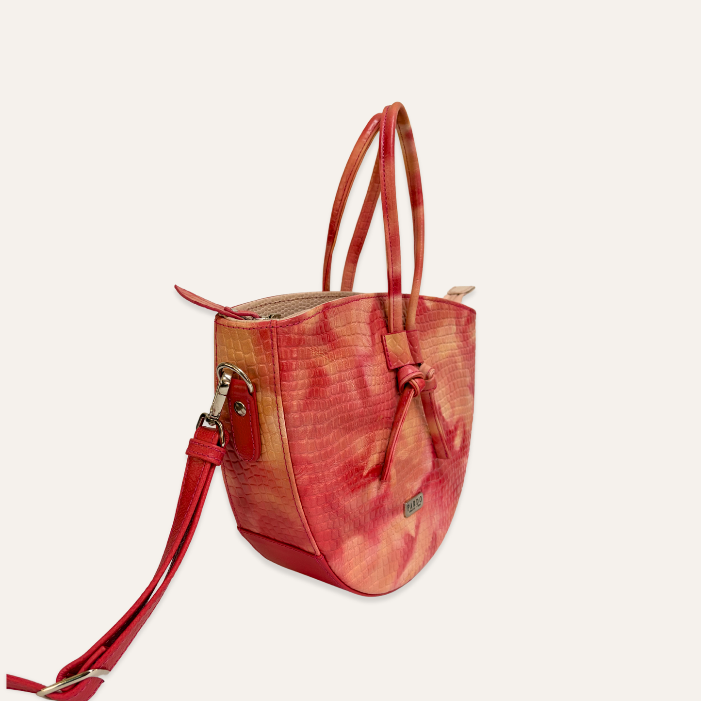 Cartera mediana de cordones coral camuflado
