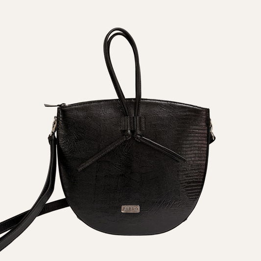 Cartera grande de cordones negra