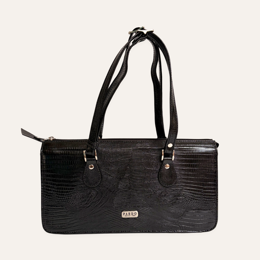 Cartera postal lila negra