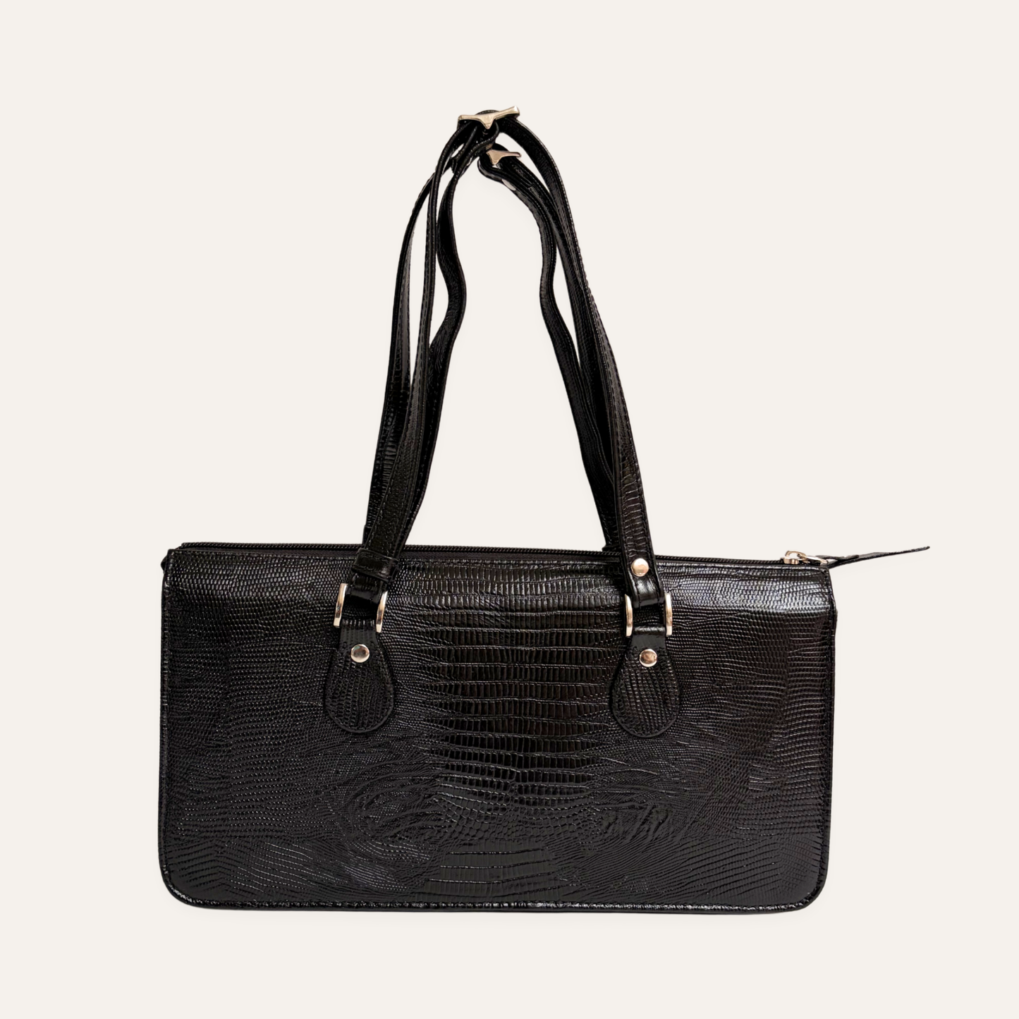 Cartera postal lila negra