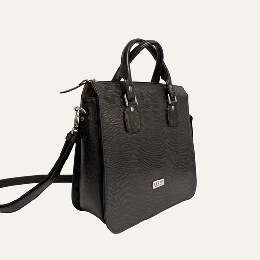 Bolso de mano multicompartimientos negro