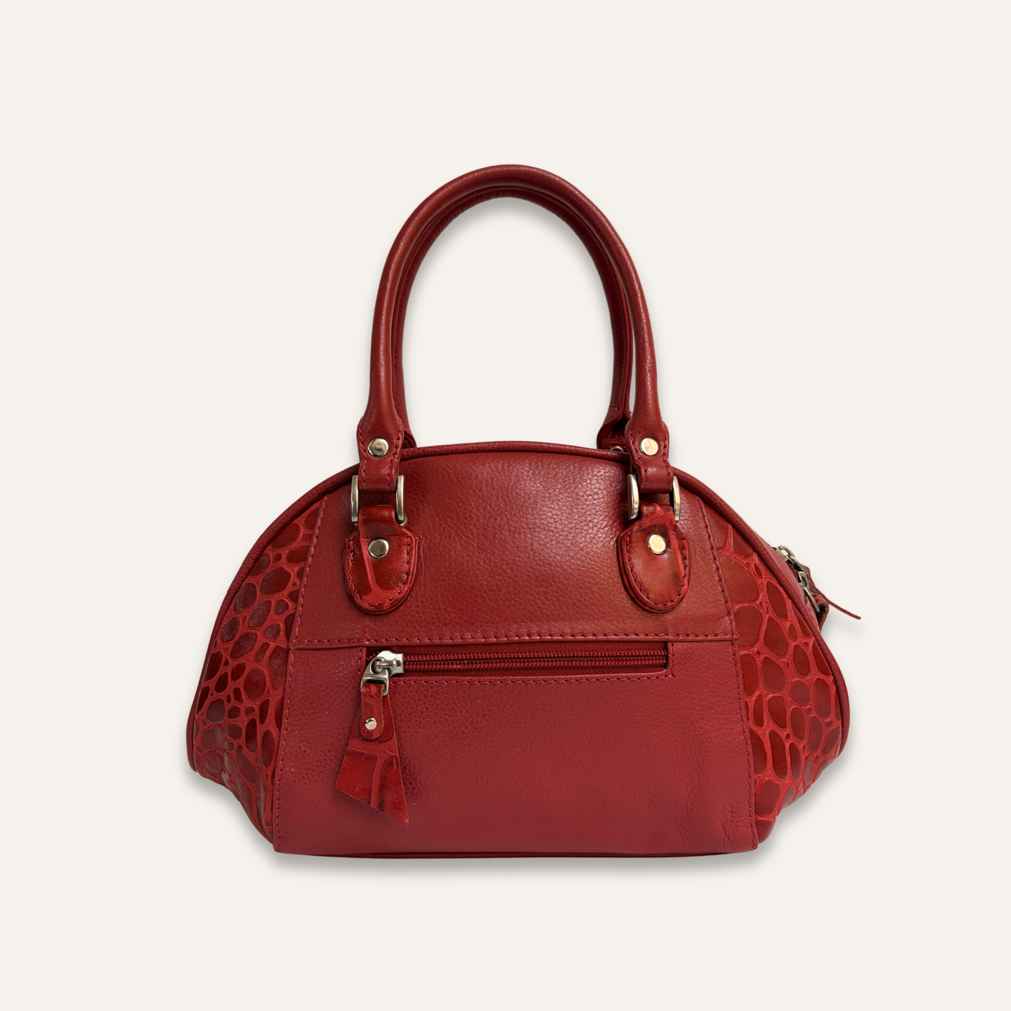 Cartera pequeña redonda roja