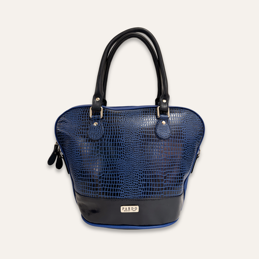 Cartera suave grande azul