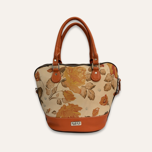 Cartera suave grande flores naranjas