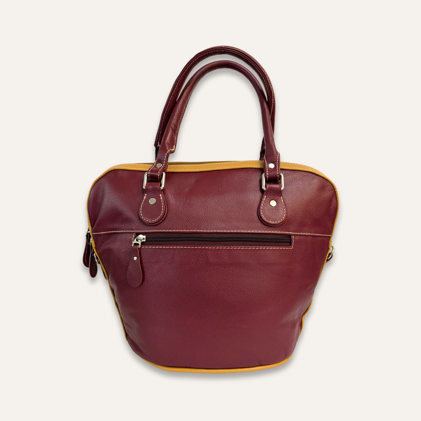 Cartera suave grande flores vinotinto