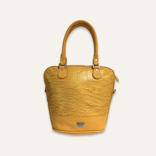 Cartera suave mediana amarilla