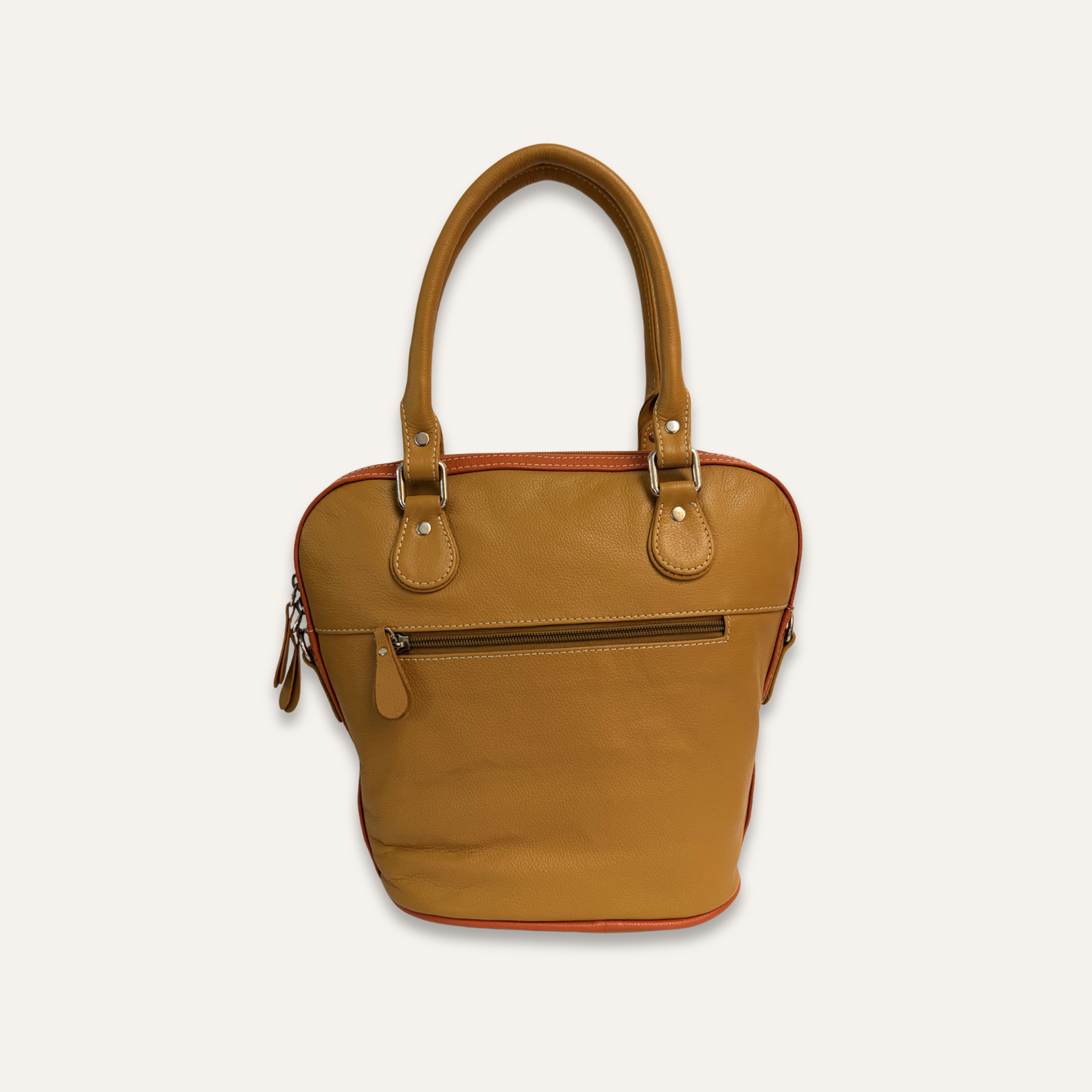 Cartera suave mediana con flores naranjas