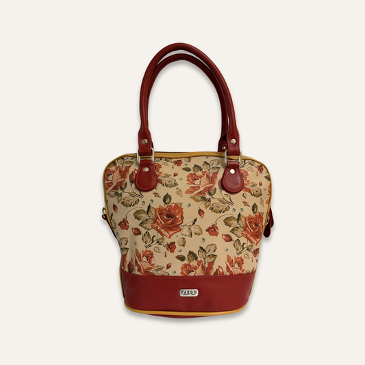 Cartera suave mediana con flores rojas