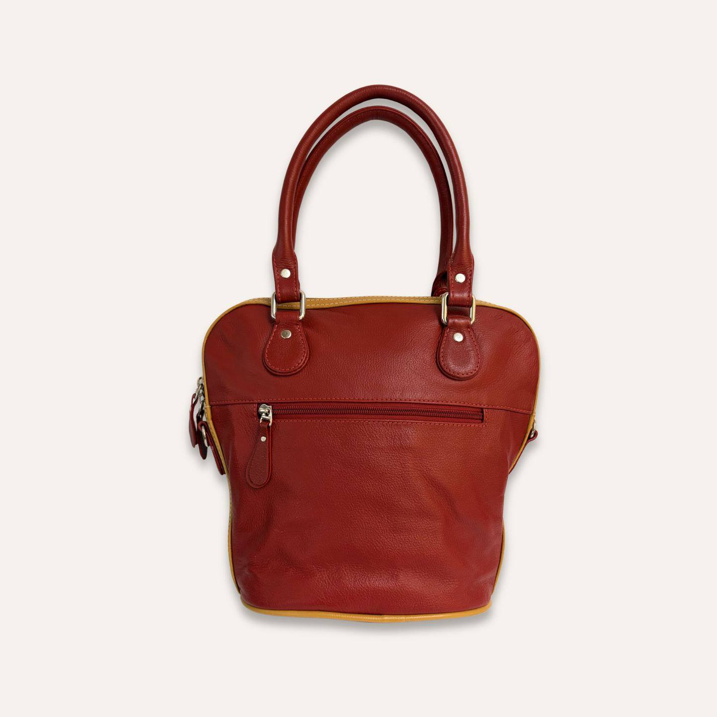 Cartera suave mediana con flores rojas