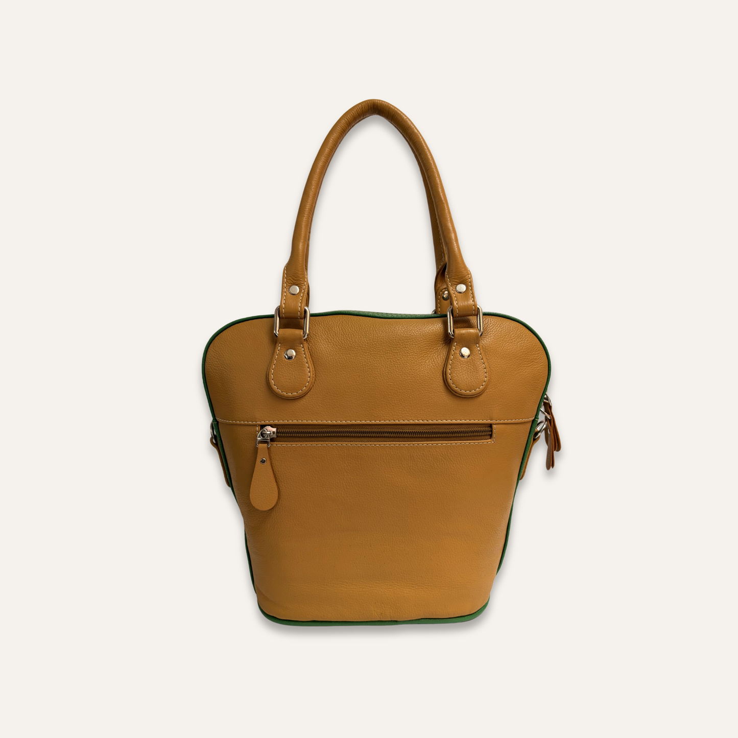 Cartera suave mediana con flores verdes