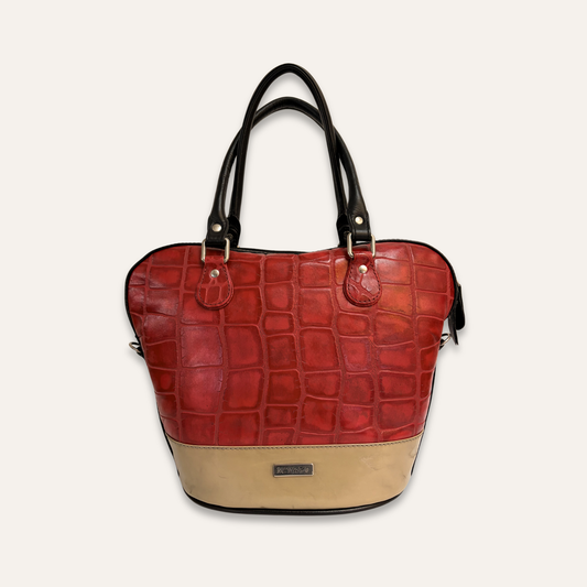 Cartera suave grande negra combinada