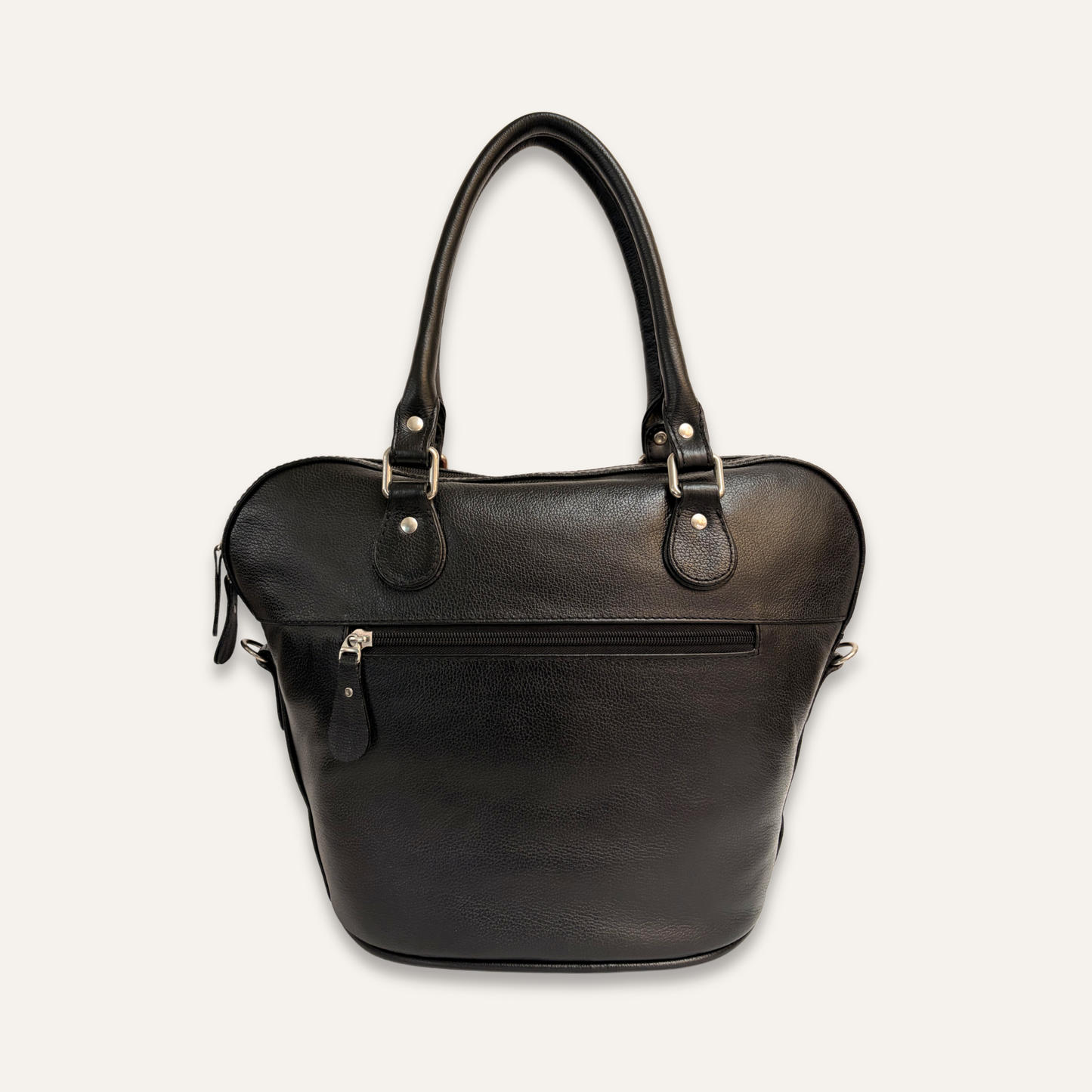 Cartera suave grande negra combinada