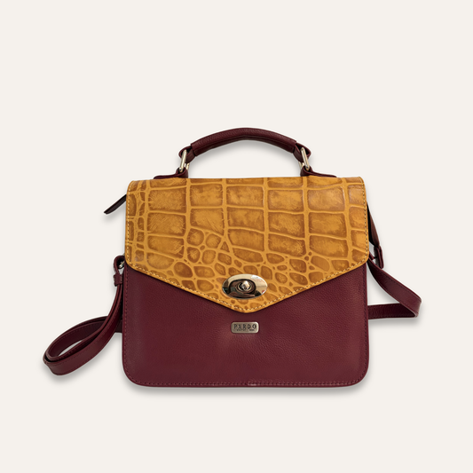 Cartera de tapa vinotinto
